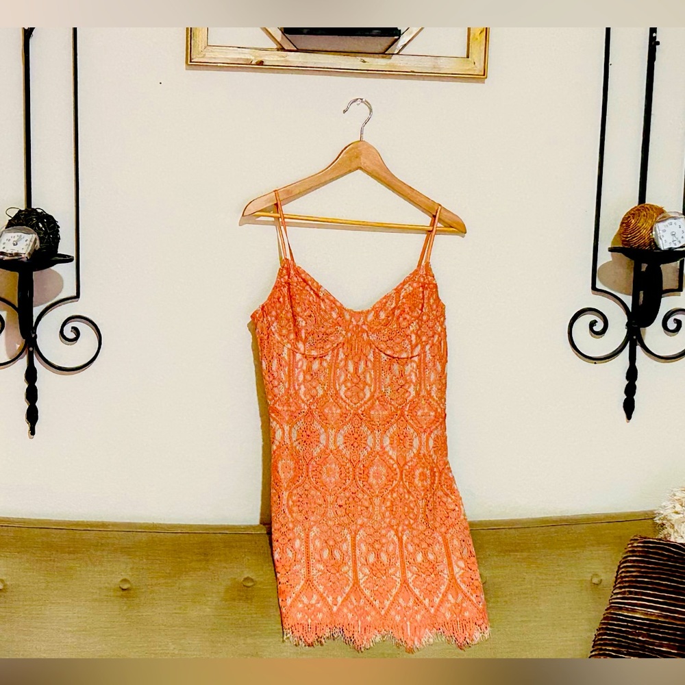 Pink lace dress